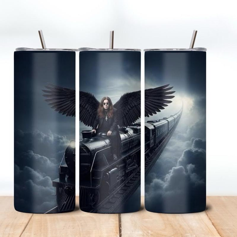 Ozzy Inspired Tumblers - Unique Design with Train Illustration Ozzy Tumblers Drinkware Washable Reusable Portable Flasks Mug Bottled Water Bottles
