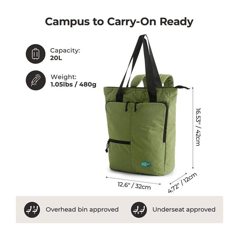 【NEW IN】BAGSMART 20L Ultra-Light Convertible Tote Backpack, 15.6" Laptop Compartment, 40Oz Cup Holder & Hidden Straps – Stylish & Functional for Work/Travel Tiktokshopbacktoschool