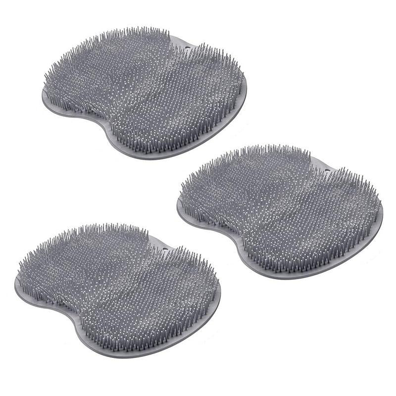 Back to School Shop Natural Sponge Accessories, Practical, Silicone Shower Foot Cleaning Mat with Wall Mounted Suction Cups, Back and Foot Cleaning Mat, Bathroom Bath Products