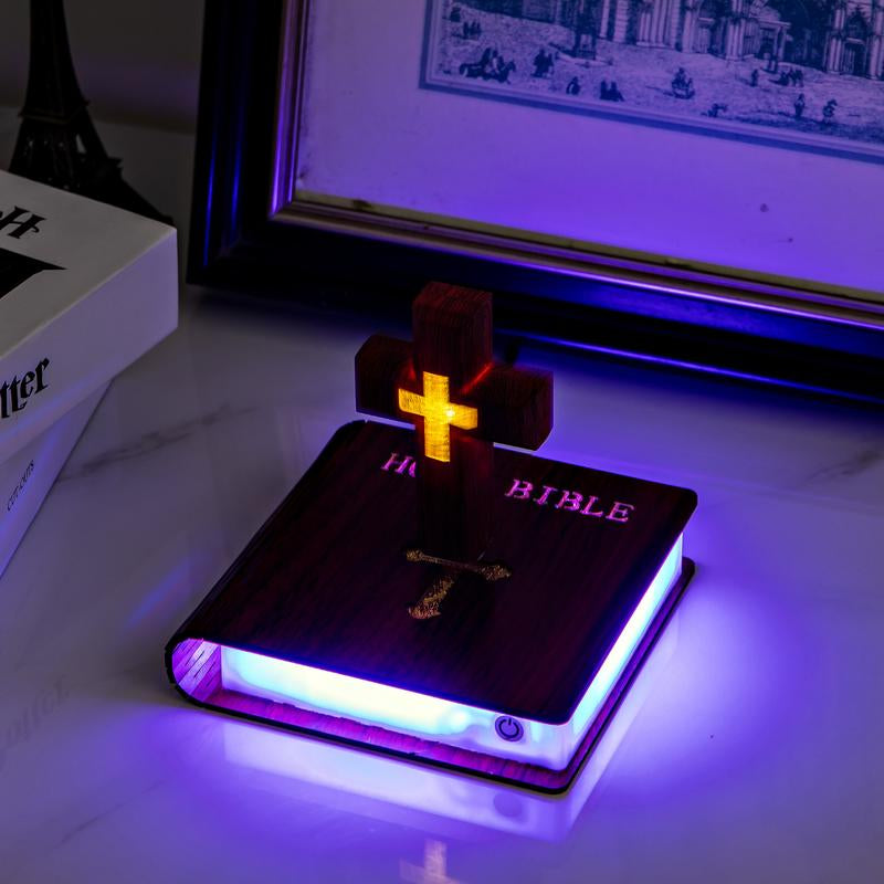 MAGECMOON Magnetic Levitation Bible Cross Neon Table Lamp Atmosphere Light Holy Cool Spiritual Decorative Ornaments Adult Children Gift