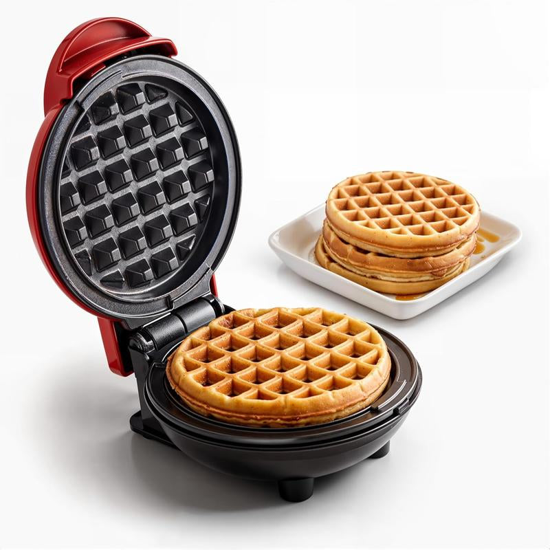 Mini Maker for Individual Waffles, Hash Browns, Keto Chaffles with Easy to Clean, Non-Stick Surfaces, 4 Inch, Aqua Appliances Efficient Versatile Small Kitchen Gadgets