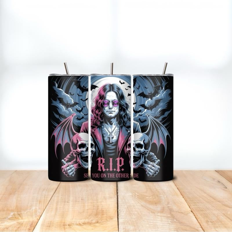 Ozzy Inspired Tumblers - Unique Design with Train Illustration Ozzy Tumblers Drinkware Washable Reusable Portable Flasks Mug Bottled Water Bottles