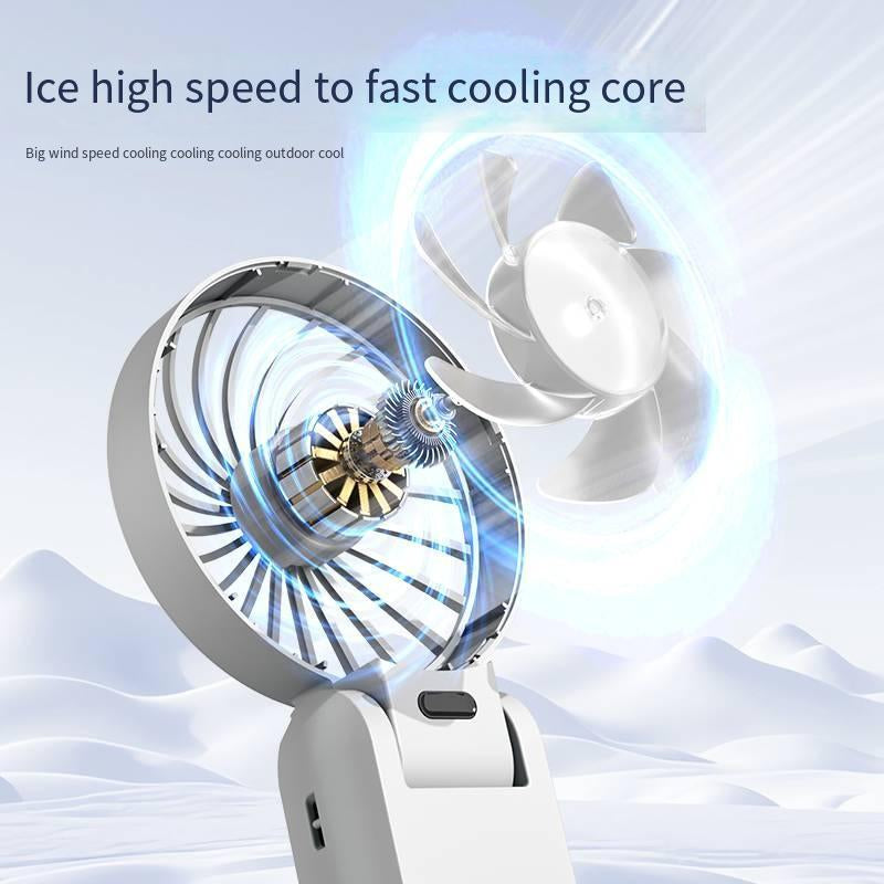 ZARIMI Portable Handheld Turbo Fan, 5 Gear Wind, Battery Operated, up to 12 Working Hours, 5 in 1 Hand Fan with Air Turbo Tech Cooling Fan for Outdoor Activities, Travel, Beach