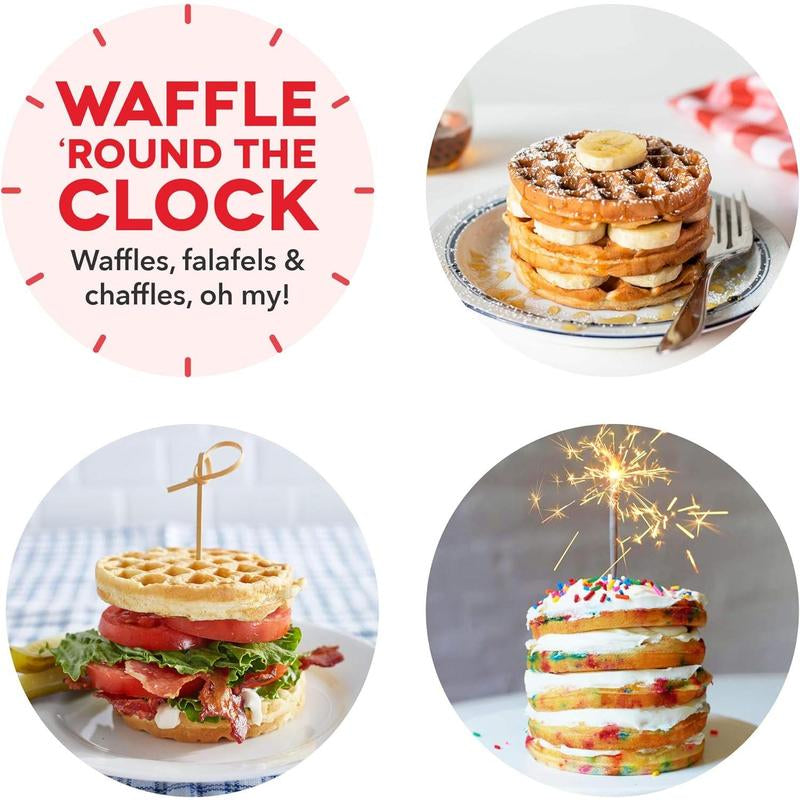 Mini Maker for Individual Waffles, Hash Browns, Keto Chaffles with Easy to Clean, Non-Stick Surfaces, 4 Inch, Aqua Appliances Efficient Versatile Small Kitchen Gadgets