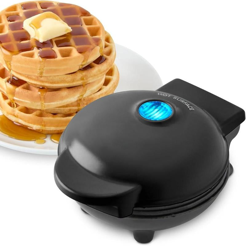 Mini Maker for Individual Waffles, Hash Browns, Keto Chaffles with Easy to Clean, Non-Stick Surfaces, 4 Inch, Aqua Appliances Efficient Versatile Small Kitchen Gadgets