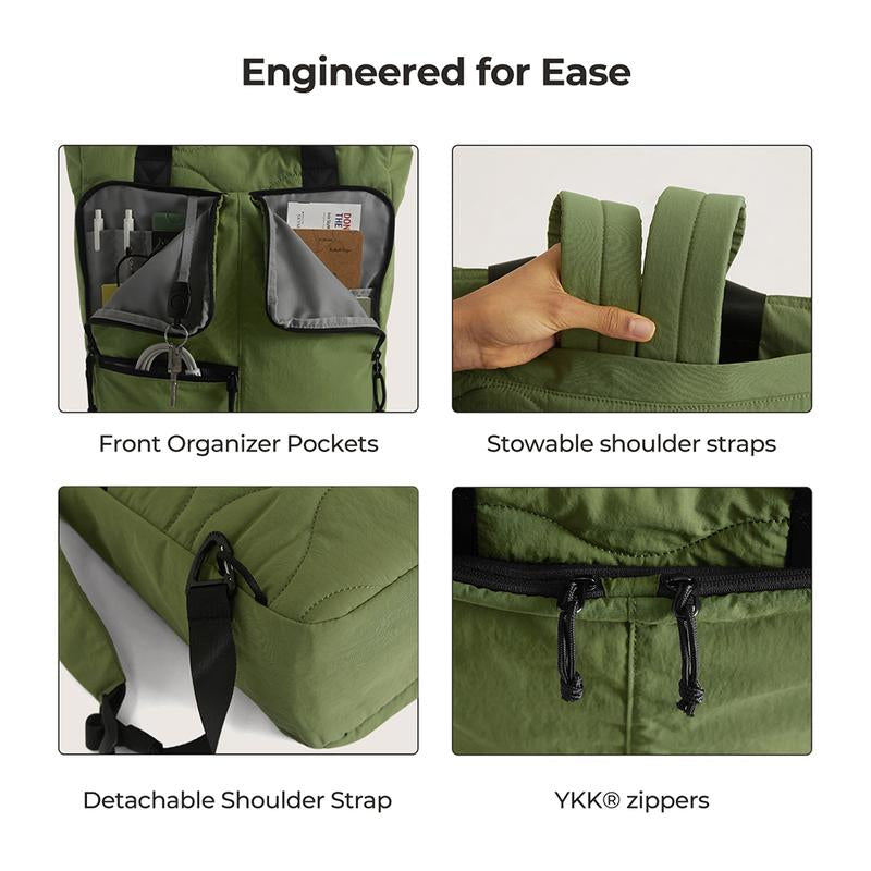 【NEW IN】BAGSMART 20L Ultra-Light Convertible Tote Backpack, 15.6" Laptop Compartment, 40Oz Cup Holder & Hidden Straps – Stylish & Functional for Work/Travel Tiktokshopbacktoschool