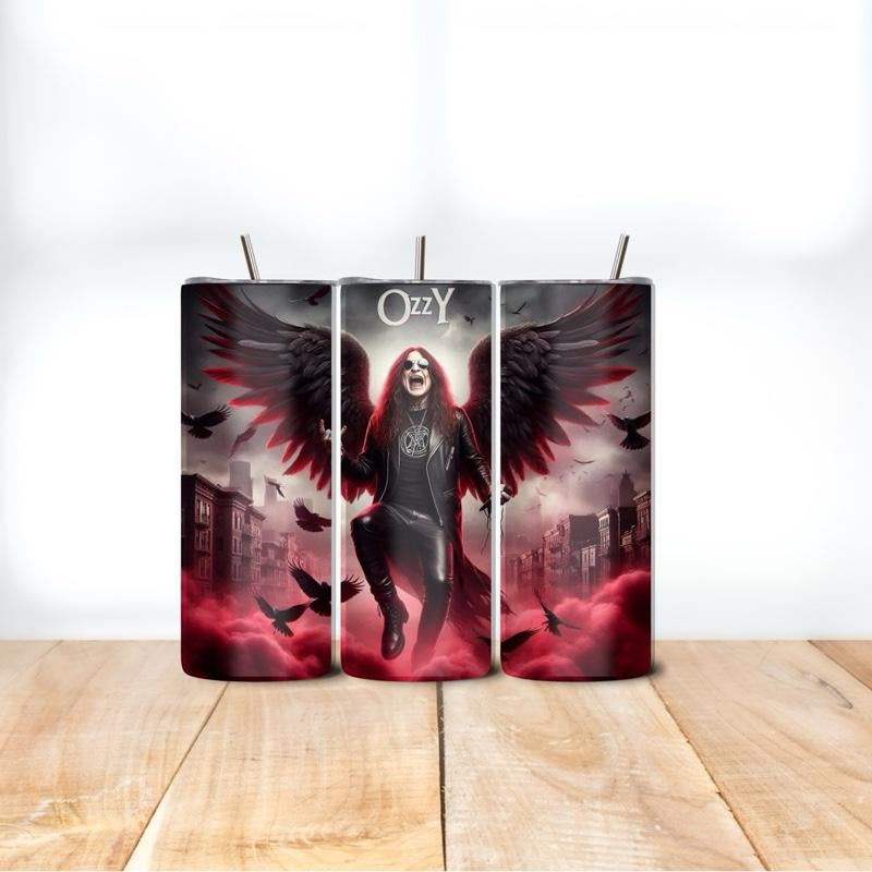 Ozzy Inspired Tumblers - Unique Design with Train Illustration Ozzy Tumblers Drinkware Washable Reusable Portable Flasks Mug Bottled Water Bottles
