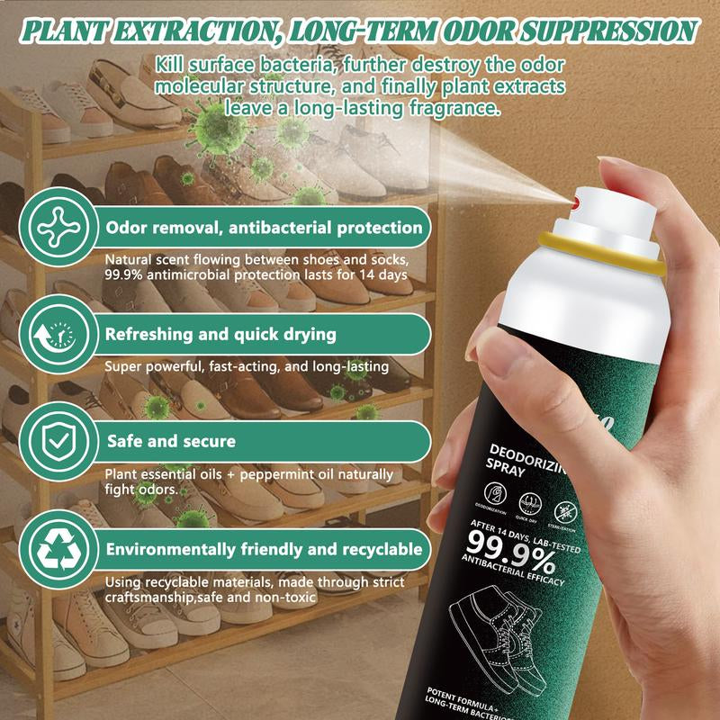 NATYALOLO Shoes and Socks Deodorization Spray,Spray Deodorant for Shoes and Socks,Sneakers, Insoles, Socks, Deodorizers,Sterilize and Eliminate Foot Odo,Household Air Sterilization,8 OZ