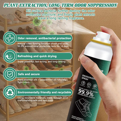 NATYALOLO Shoes and Socks Deodorization Spray,Spray Deodorant for Shoes and Socks,Sneakers, Insoles, Socks, Deodorizers,Sterilize and Eliminate Foot Odo,Household Air Sterilization,8 OZ