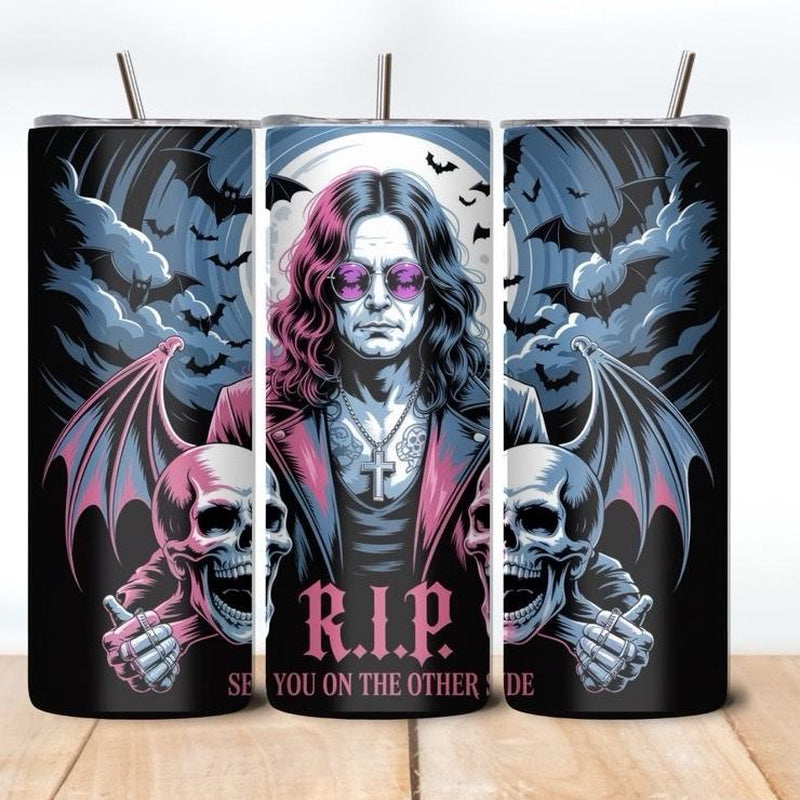 Ozzy Inspired Tumblers - Unique Design with Train Illustration Ozzy Tumblers Drinkware Washable Reusable Portable Flasks Mug Bottled Water Bottles