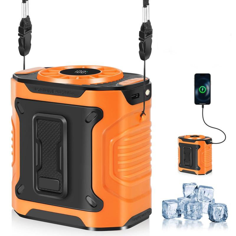 Portable Waist Clip Fan – Rechargeable 10-Speed Belt Airflow for Outdoor Work, Hiking, and Summer Activities – Hands-Free Cooling Fan for inside Shirt