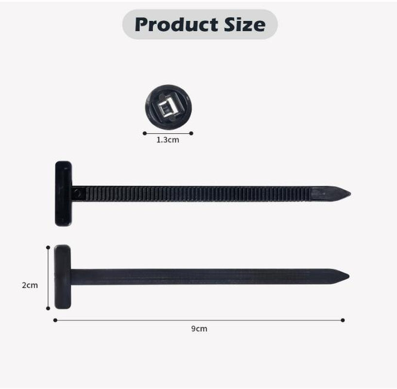 100Pcs Nylon Universal Cable Tie Buckle, Heavy Duty Self-Locking Nylon Zip Ties Holder, Multipurpose Plastic Cable Ties Tool for Car Daily Repair
