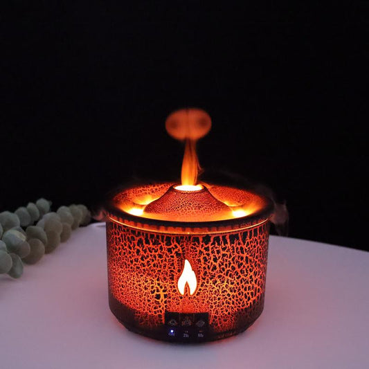 Volcano Aromatherapy Machine Desktop Essential Oil Diffuser Flame Humidifier Home Night Light Ornaments with Remote Control Aromatherapy Machine Bliss
