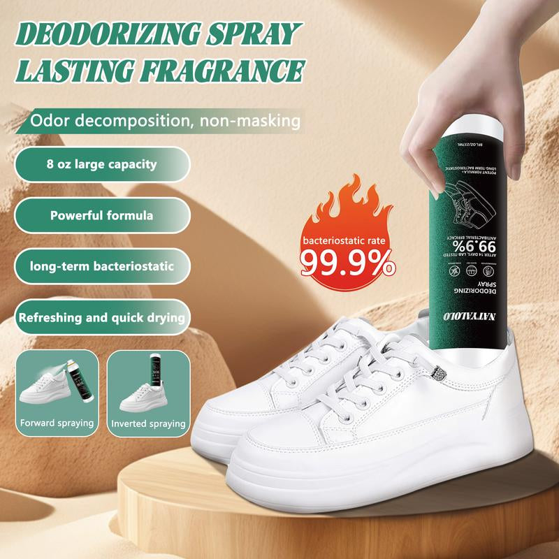 NATYALOLO Shoes and Socks Deodorization Spray,Spray Deodorant for Shoes and Socks,Sneakers, Insoles, Socks, Deodorizers,Sterilize and Eliminate Foot Odo,Household Air Sterilization,8 OZ