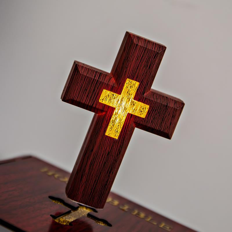 MAGECMOON Magnetic Levitation Bible Cross Neon Table Lamp Atmosphere Light Holy Cool Spiritual Decorative Ornaments Adult Children Gift