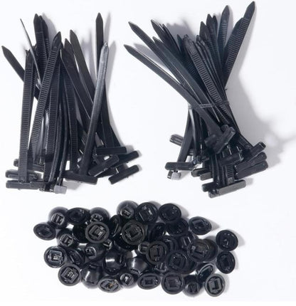 100Pcs Nylon Universal Cable Tie Buckle, Heavy Duty Self-Locking Nylon Zip Ties Holder, Multipurpose Plastic Cable Ties Tool for Car Daily Repair