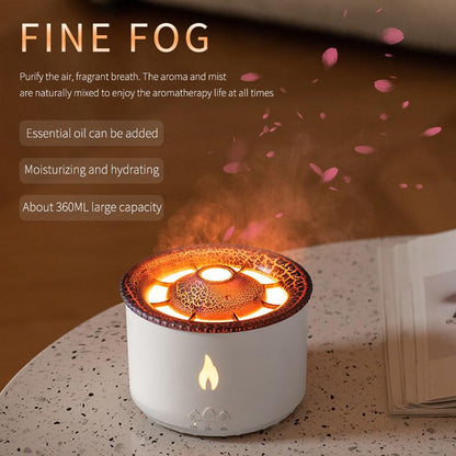 Volcano Aromatherapy Machine Desktop Essential Oil Diffuser Flame Humidifier Home Night Light Ornaments with Remote Control Aromatherapy Machine Bliss