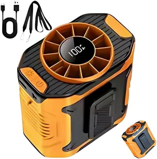 Portable Waist Clip Fan – Rechargeable 10-Speed Belt Airflow for Outdoor Work, Hiking, and Summer Activities – Hands-Free Cooling Fan for inside Shirt