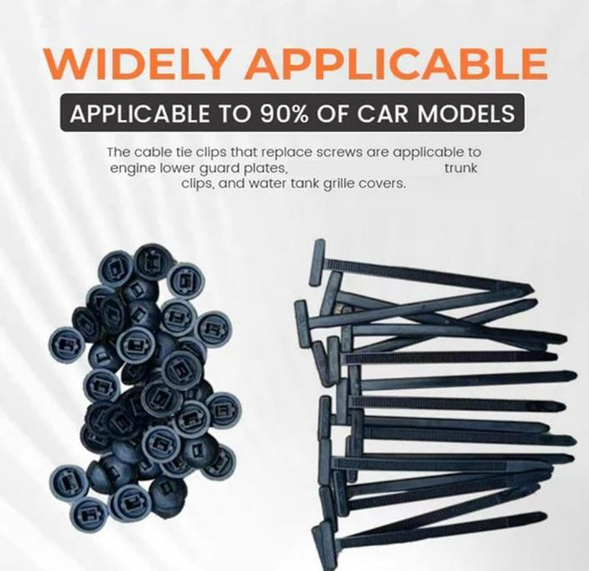 100Pcs Nylon Universal Cable Tie Buckle, Heavy Duty Self-Locking Nylon Zip Ties Holder, Multipurpose Plastic Cable Ties Tool for Car Daily Repair