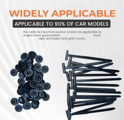 100Pcs Nylon Universal Cable Tie Buckle, Heavy Duty Self-Locking Nylon Zip Ties Holder, Multipurpose Plastic Cable Ties Tool for Car Daily Repair