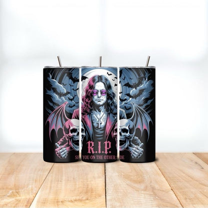 Ozzy Inspired Tumblers - Unique Design with Train Illustration Ozzy Tumblers Drinkware Washable Reusable Portable Flasks Mug Bottled Water Bottles
