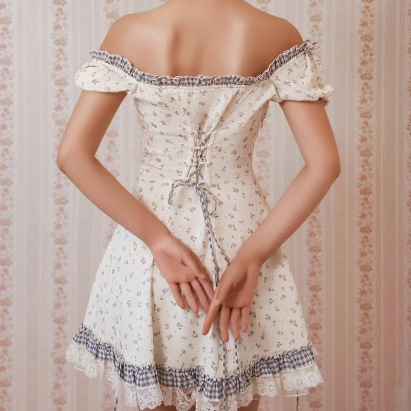 Dream of Alice Corset Dress-Alice Lace Dress Multi-Functional Layered Design Puff Sleeve Casual Dress Summer Holiday Picnic Outfit Birthday Party Graduation Season Cute Casual Dress