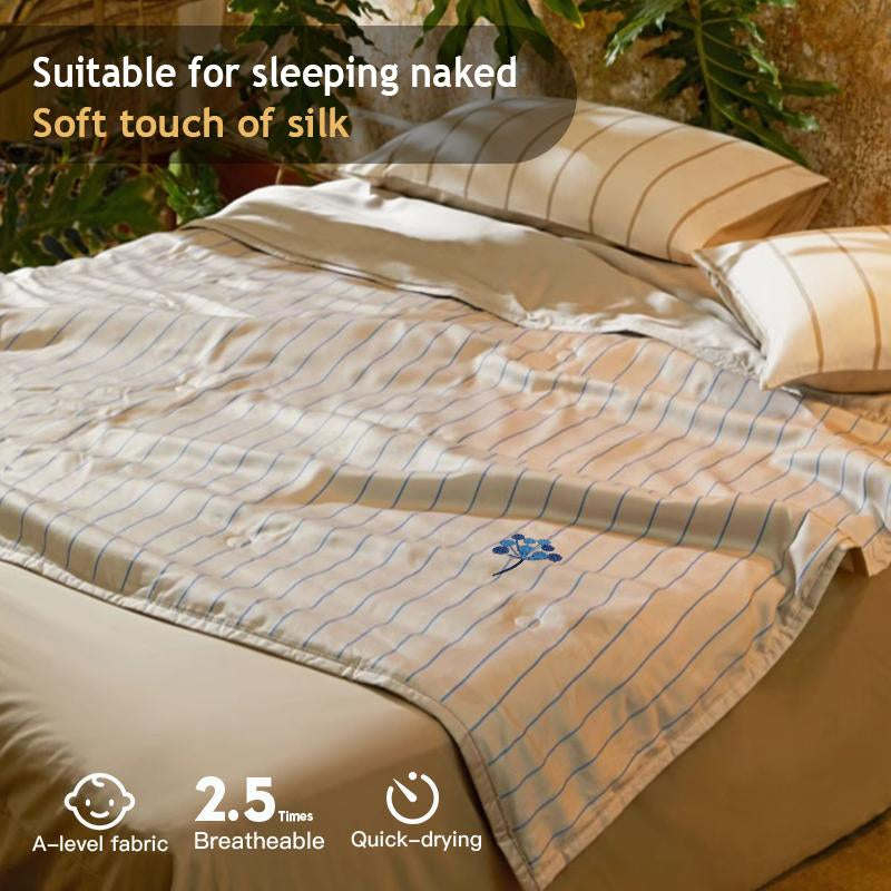 【Summer Gifts】Tencel Lyocell Summer Blanket - Washable Lightweight Summer Duvet, Hypoallergenic Class a Bedding, Thermal Regulating Eco-Friendly Duvet Insert (All Season)