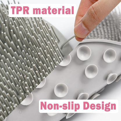 Back to School Shop Natural Sponge Accessories, Practical, Silicone Shower Foot Cleaning Mat with Wall Mounted Suction Cups, Back and Foot Cleaning Mat, Bathroom Bath Products