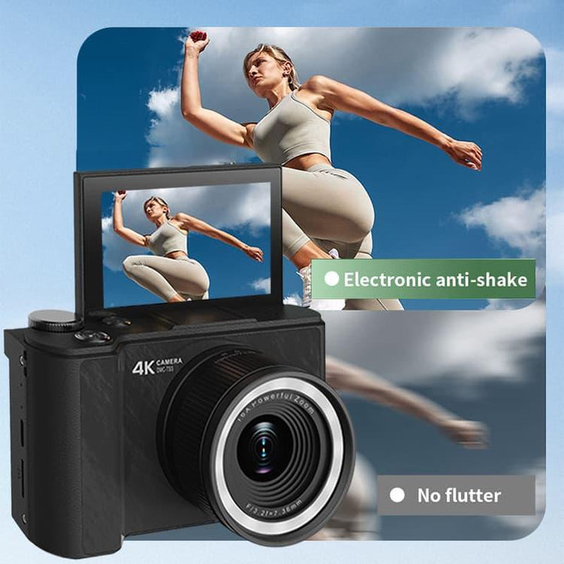 4K Digital Camera for Photography, Auto-Focus 64MP Vlogging Camera for Beginner with 2.4 Inch 180° Flip Screen, 18X Digital Zoom Point and Shoot Camera with 32GB Micro SD Card, Perfect Gifts for Halloween and Thanksgiving