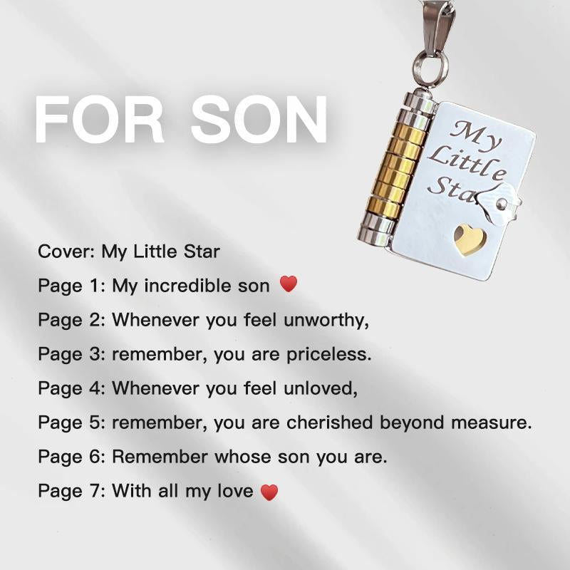My Little Star Book Necklace for Daughter / Son, Birthday Day Gift Graduation Jewelry of Love