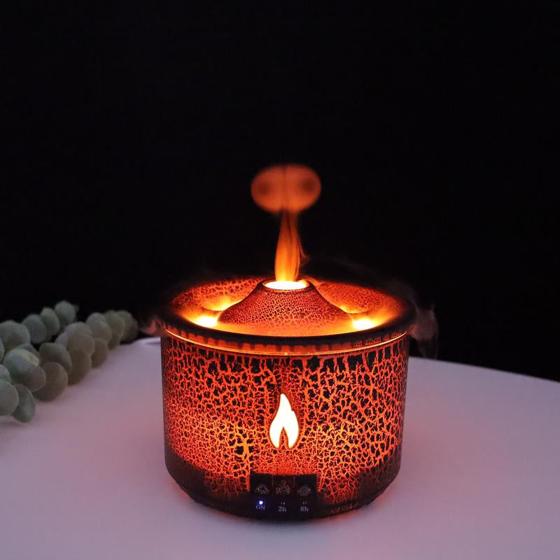 Volcano Aromatherapy Machine Desktop Essential Oil Diffuser Flame Humidifier Home Night Light Ornaments with Remote Control Aromatherapy Machine Bliss