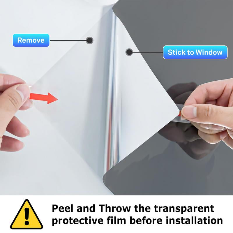 E-Lentorgi-Thermal Control Window Film, Window Tint Sun Shading and UV Protection, One Way Privacy Mirror Reflective Film, Explosion Proof Premium PET Material