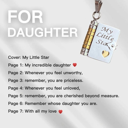 My Little Star Book Necklace for Daughter / Son, Birthday Day Gift Graduation Jewelry of Love