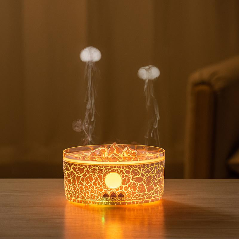 Volcano Aromatherapy Machine Desktop Essential Oil Diffuser Flame Humidifier Home Night Light Ornaments with Remote Control Aromatherapy Machine Bliss
