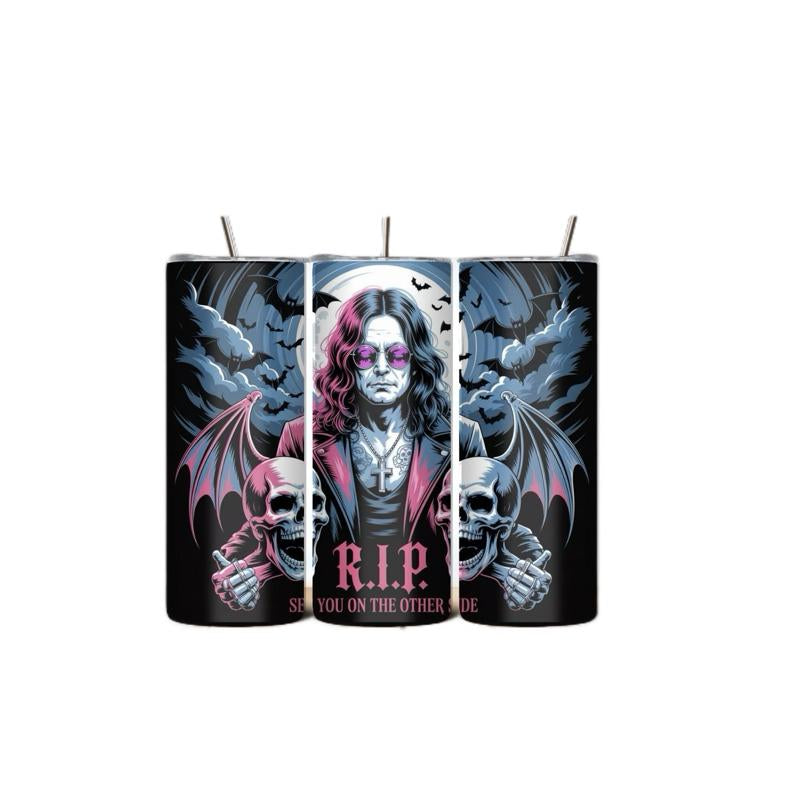 Ozzy Inspired Tumblers - Unique Design with Train Illustration Ozzy Tumblers Drinkware Washable Reusable Portable Flasks Mug Bottled Water Bottles