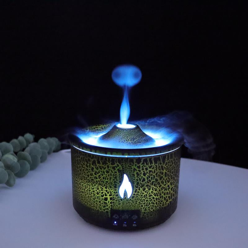Volcano Aromatherapy Machine Desktop Essential Oil Diffuser Flame Humidifier Home Night Light Ornaments with Remote Control Aromatherapy Machine Bliss