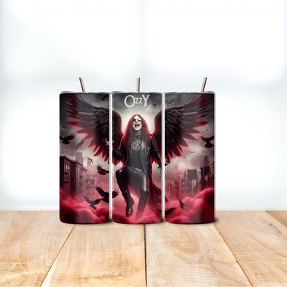 Ozzy Inspired Tumblers - Unique Design with Train Illustration Ozzy Tumblers Drinkware Washable Reusable Portable Flasks Mug Bottled Water Bottles