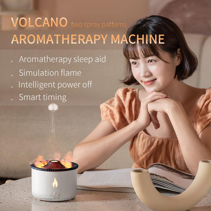 Volcano Aromatherapy Machine Desktop Essential Oil Diffuser Flame Humidifier Home Night Light Ornaments with Remote Control Aromatherapy Machine Bliss